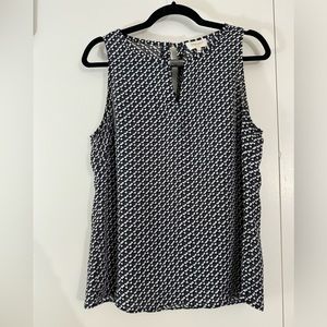 Laundry By Shelli Segal Womens Top Navy Sleeveless Blouse Geometric